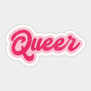 Queer / Faded Retro Typography Statement Design Sticker